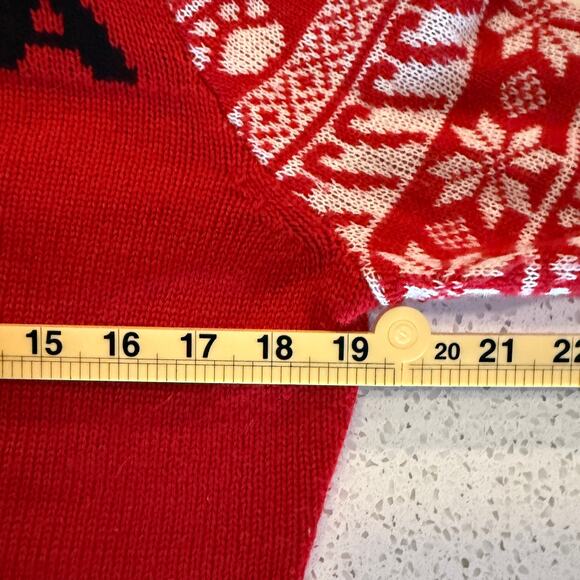 Santa Claws Cat Ugly Christmas Sweater Hoodie Red Sequin Holiday Knit Medium - Picture 9 of 10